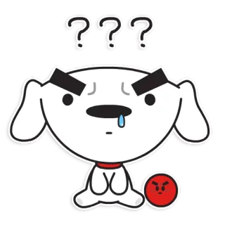 🤔 72b4f971 ??? 犬, 質問, 困惑, 動物, 漫画, 絵文字 telegram sticker