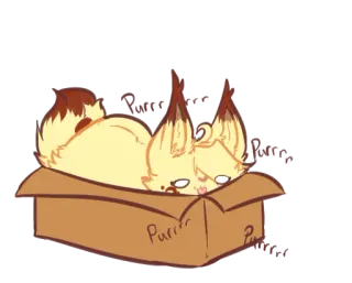 ☺️ 39b532bc Purrrrr 猫, 卡通, 盒子, 可爱, 睡觉, 动物 telegram sticker