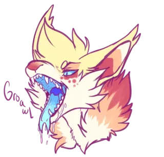 😃 3d18d07d Groawy 狐狸, 动物, 毛茸茸, 可爱, 幻想 telegram sticker