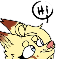 😃 53ee711b Hi 卡通, 动物, 狐狸, 问候, 嗨, 可爱, 贴纸 telegram sticker
