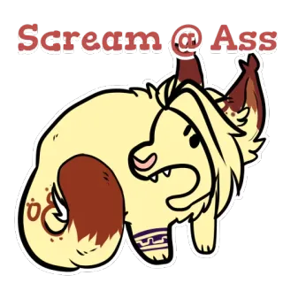 🐭 79903623 Scream @ Ass 卡通, 冒犯, 动物, 尖叫, 兽迷 telegram sticker