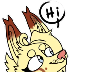 😃 9c325b06 Hi 动物, 卡通, 毛茸茸, 问候, 友好的, 嗨 telegram sticker