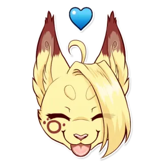 😛 b2df3f11 卡通, 动物, 头部, 毛茸茸, 可爱 telegram sticker