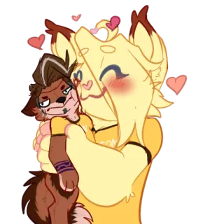 ❤️ c9a09ad3 兽人, 拥抱, 爱, 兽迷, 情感, 可爱 telegram sticker