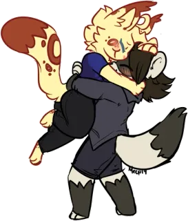 💕 df94cd54 兽人, 拥抱, 爱意, 动物, 可爱 telegram sticker