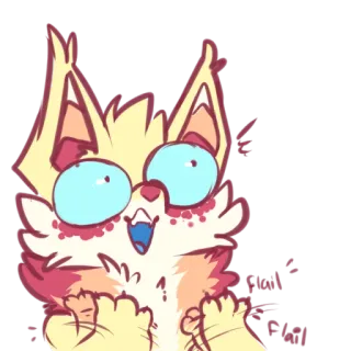 😍 f0412d3d Fluff 狐狸, 猫, 可爱, 卡通, 毛茸茸, 快乐 telegram sticker
