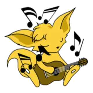 🎸 f479e127 吉他, 音乐, 音符, 卡通, 动物, 音乐家, 歌曲, 乐器 telegram sticker