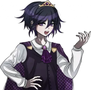 👑 0136edbd Kokichi Oma Danganronpa V3: Killing Harmony อนิเมะ, วิดีโอเกม, ตัวละคร, กษัตริย์, มงกุฎ whatsapp sticker
