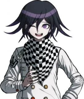 😉 42eb0176 Kokichi Oma Danganronpa V3 อนิเมะ, ตัวละคร, ยิ้ม, ขยิบตา, ดันกันรอนปะ, โคคิจิ whatsapp sticker