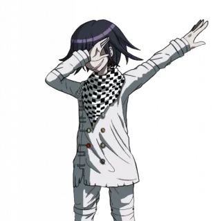 🤡 900fbc81 Kokichi Oma Danganronpa อนิเมะ, แด็บ, โคคิจิ, โอวมะ, ดันกันรอนปะ, ลายหมากรุก whatsapp sticker