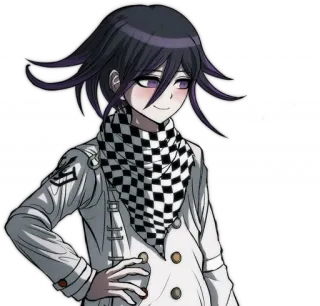 😊 95a06c15 Kokichi Oma Danganronpa V3: Killing Harmony อนิเมะ, วิดีโอเกม, ตัวร้าย, ผู้นำสูงสุด, ลายตาราง, สีเดียว whatsapp sticker