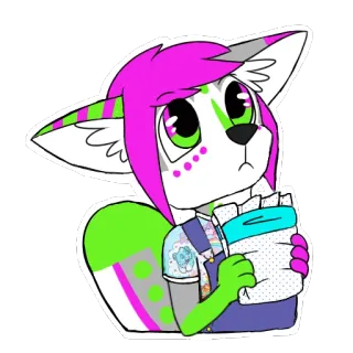 🙏 0c689507 兽人, 可爱, 卡通, 角色, 数字艺术, 动物, 插画 telegram sticker