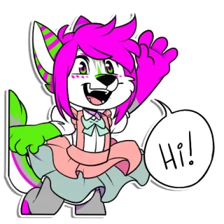 👋 0cef90c9 Hi! 毛茸茸, 卡通, 问候, 动物 telegram sticker