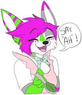🥄 1d30dd33 SAY AH! 兽人, 狐狸, 卡通, 可爱, 啊, 烹饪 telegram sticker