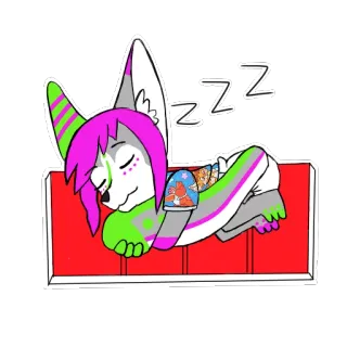 😴 270c2908 ZZZ 睡觉, 毛茸茸, 卡通, 动物, 放松 telegram sticker