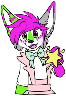 🌟 35b65892 兽人, 兽迷, 卡通, 角色, 星星, 可爱, 粉色 telegram sticker