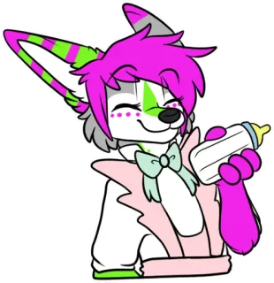 🍼 37303a2d 兽人, 兽迷, 婴儿, 奶瓶, 可爱, 卡通 telegram sticker