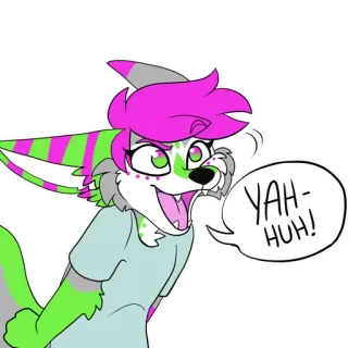 👌 669a679d YAH-HUH! 兽人, 卡通, 动物, 拟人, 狐狸, 贴纸 telegram sticker