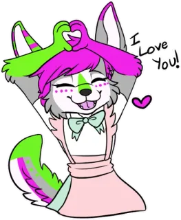 💕 8d8318ae I Love You! 爱, 心, 喜爱, 卡通, 狗, 可爱, 卡哇伊 telegram sticker