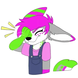 🤦‍♀️ b2c46fe8 兽人, 拟人, 捂脸, 尴尬, 霓虹, 贴纸 telegram sticker