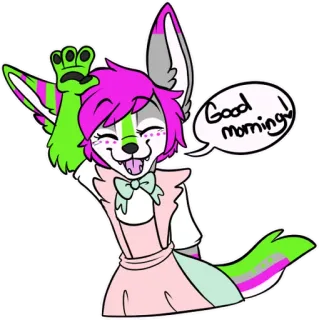 ☀️ ef22647f Good morning! 兽人, 兽迷, 狐狸, 可爱, 早上好 telegram sticker