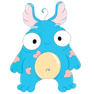 😊 1aaa8a0f 怪物, 可爱, 蓝色, 角色, 卡通 telegram sticker