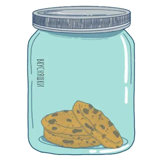 🍩 ba097ec8 ВКУСНЯШКИ 饼干, 罐子, 食物, 零食, 甜点, 甜的 telegram sticker