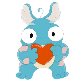 😍 bdd954d8 可爱, 怪物, 心, 卡通, 蓝色, 友善, 异想天开 telegram sticker