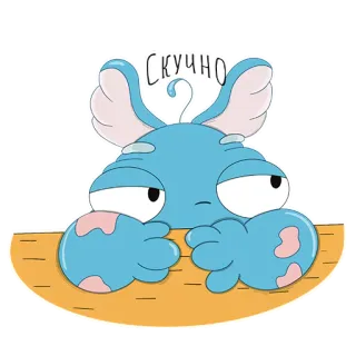 🙄 c05d6c2f скучно 可爱, 无聊, 蓝色, 卡通, 动物, 困 telegram sticker