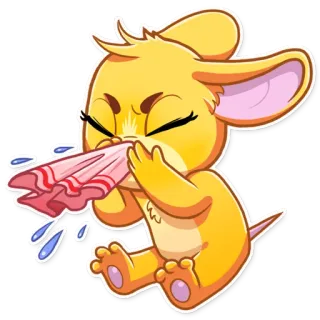 🤧 4e43a241 ネズミ, 漫画, ティッシュ, 病気, 疾患, くしゃみ, 風邪, アレルギー telegram sticker
