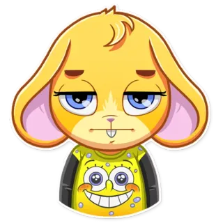 😐 6d1dbde8 アニメ, ウサギ, 動物, キャラクター, かわいい, スポンジボブ telegram sticker