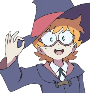 👌 04892623 Atsuko Kagari Little Witch Academia Atsuko Kagari, Little Witch Academia, Anime, Bruxa, fofa telegram sticker
