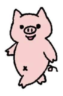 😃 ce8e1df0 Maiale, Animale, Cartone animato, Carino, Adesivo, Rosa telegram sticker