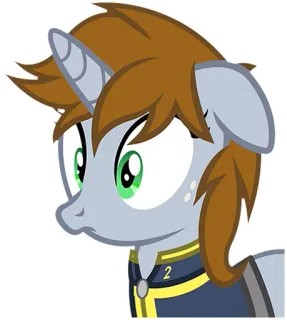 😳 75085317 pony, cartoon, animation, character, grey, horse telegram sticker