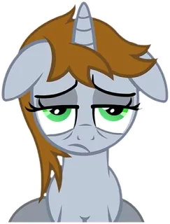 😞 7a667588 pony, cartoon, unicorn, sad, tired, animal, fantasy telegram sticker