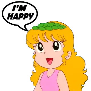 😃 14d5f7d9 I'M HAPPY 만화, 행복한, 소녀, 애니메이션, 캐릭터 telegram sticker