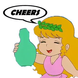 🍺 d75bcd23 CHEERS 건배, 축하, 음료, 만화, 캐릭터 telegram sticker