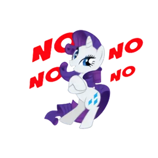 😐 332d02ac Rarity My Little Pony NO NO NO NO rarity, my little pony, cartoon, pony, horse, rejection telegram sticker