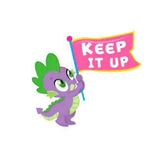 ✋ 339b95cc Spike My Little Pony KEEP IT UP cartoon, dragon, motivational, encouragement, My Little Pony, Spike, friendly telegram sticker