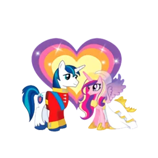 👫 389a0e17 Shining Armor, Princess Cadence My Little Pony My Little Pony, Shining Armor, Princess Cadence, cartoon, love, friendship, pony telegram sticker