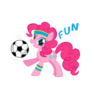 😋 7dcef06b Pinkie Pie My Little Pony FUN pony, soccer, cartoon, sports, friendship, fun telegram sticker