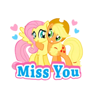 😘 ceb94316 Fluttershy My Little Pony Miss You cartoon, friendship, pony, cute, cartoon pony telegram sticker