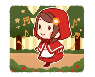 🎵 6db798ef Little Red Riding Hood postać, kreskówka, bajka, dziewczyna, czerwony kapturek telegram sticker