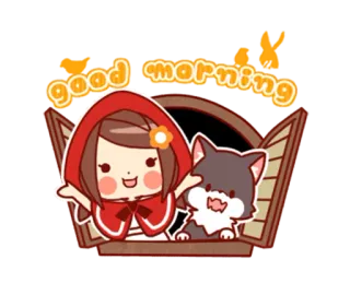 Little Red Riding Hood & Wolf telegram stickers