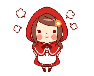 😤 cce79026 Little Red Riding Hood kreskówka, postać, czerwony kapturek, bajka telegram sticker
