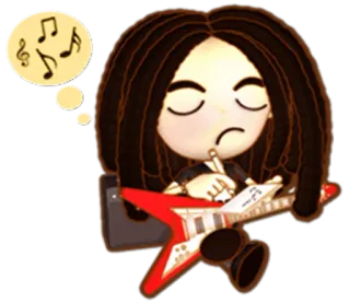 🖊 024a8629 ギター, 音楽, ミュージシャン, 音符, ギタリスト, ドレッド telegram sticker