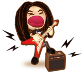 🎸 4fff2eef ギター, ロック, 音楽, 漫画, ミュージシャン, パフォーマンス, ステージ telegram sticker