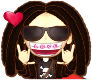 🤘 b1b1004d LOVE 愛, ハート, キャラクター, ステッカー, サングラス, 平和 telegram sticker