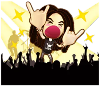 🤘 cdd61552 音楽, ロック, コンサート, ロックンロール, 群衆, ステージ telegram sticker