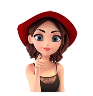 👇 84ad4c79 Dessin animé, Femme, Chapeau, Rouge, Jolie, Fille telegram sticker